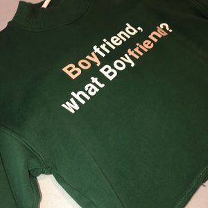 High neck green cropped hoodie
